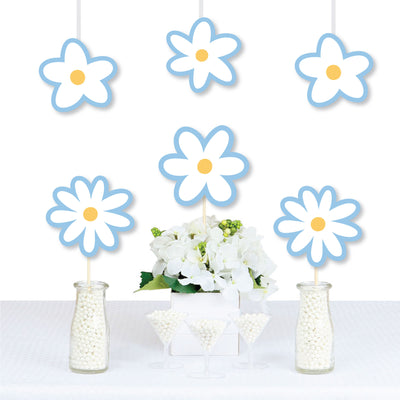 Blue Daisy Flowers - Decorations DIY Floral Party Essentials - Set of 20