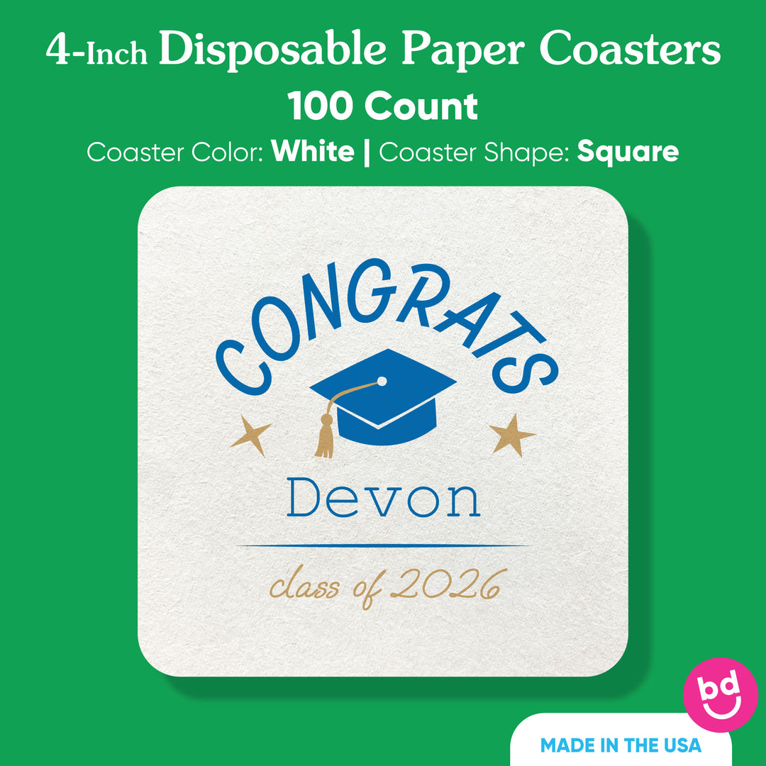 Blue graduation coaster side thickness detail