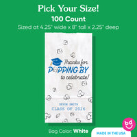 100-count Blue personalized treat bags stacked