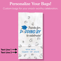 Blue personalized graduation popcorn bags
