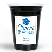 Blue personalized graduation party cups 16ct