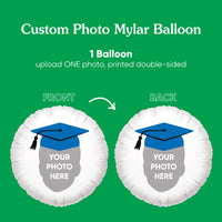 Personalized Blue Grad Cap Face Photo Balloon