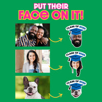 Custom Blue Grad Cap Temporary Tattoos - 12 Ct