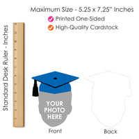 Custom Fun Face Blue Grad Cap Essentials - 20 Ct