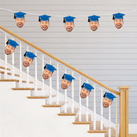 Custom Fun Face Blue Grad Cap Essentials - 20 Ct