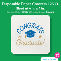 Graduation coaster pulpboard size detail