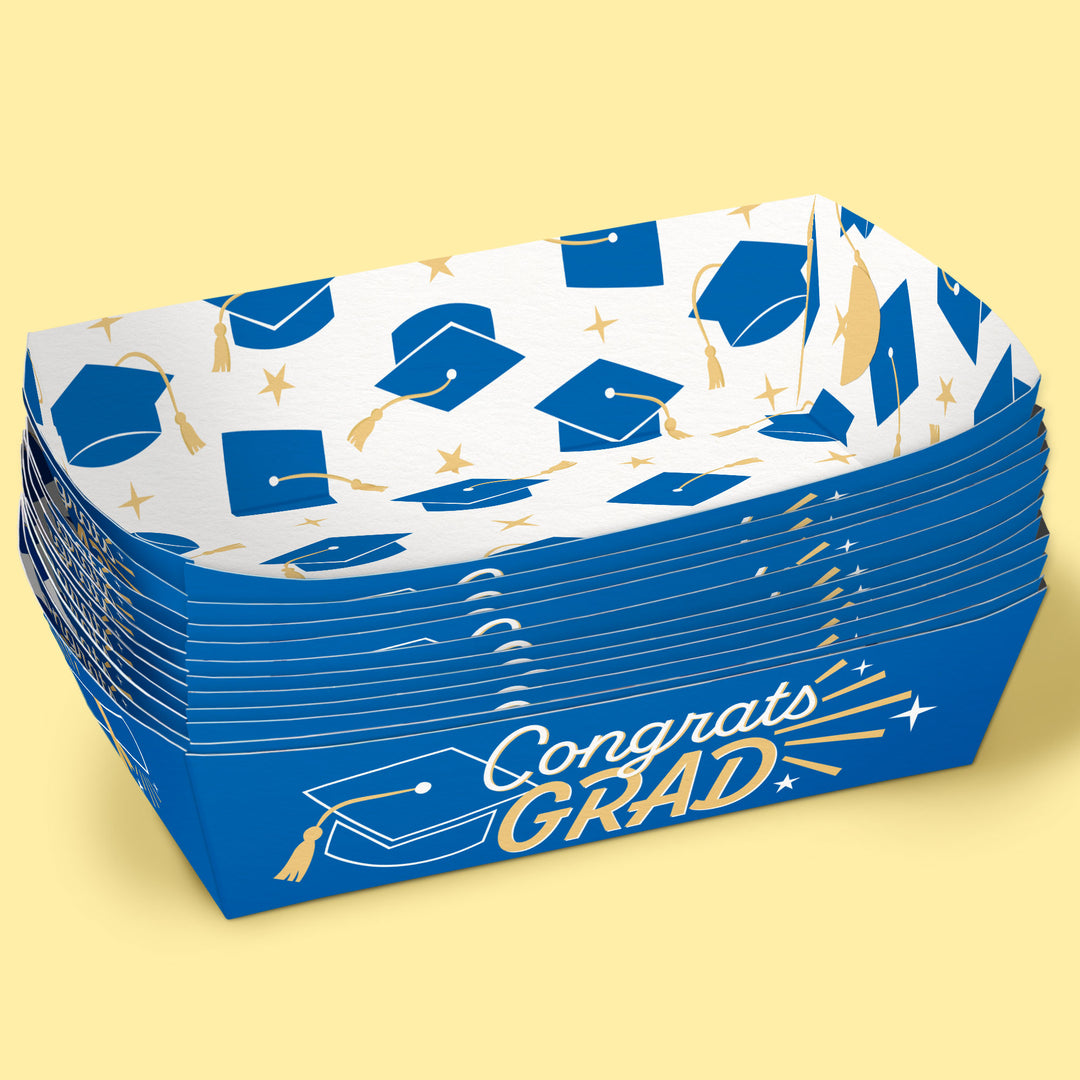 12-count Blue food trays stacked