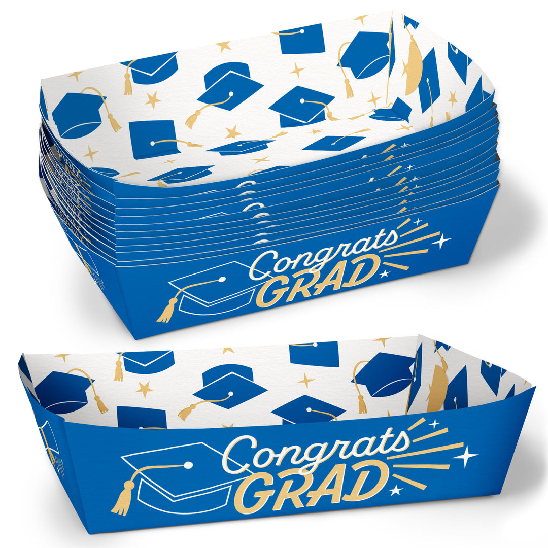 Graduation Paper Food Trays - 12 Ct