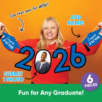 Custom Photo Blue Grad Letter Banner