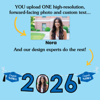 Custom Photo Blue Grad Letter Banner