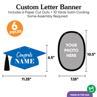 Custom Photo Blue Grad Letter Banner