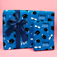 Blue Graduation Wrapping Paper, Class of 2026
