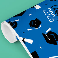 Blue Graduation Wrapping Paper, Class of 2026