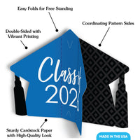 Blue Graduation 3D Centerpieces - 8 Ct