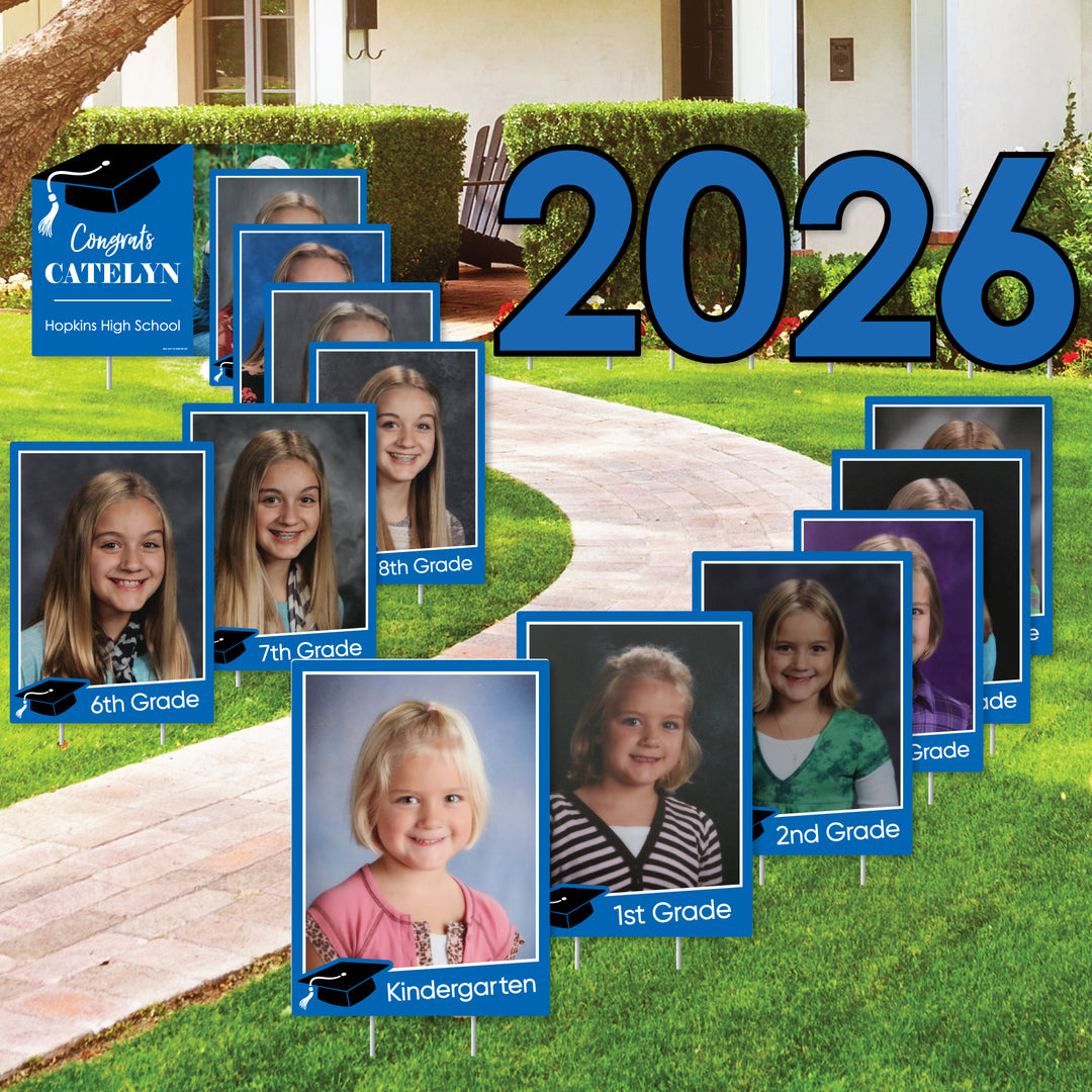 Custom Photo Graduation Party Yard Sign Set