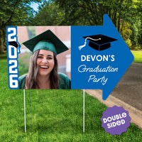 Custom Blue Grad Yard Sign Arrows - 1 Ct
