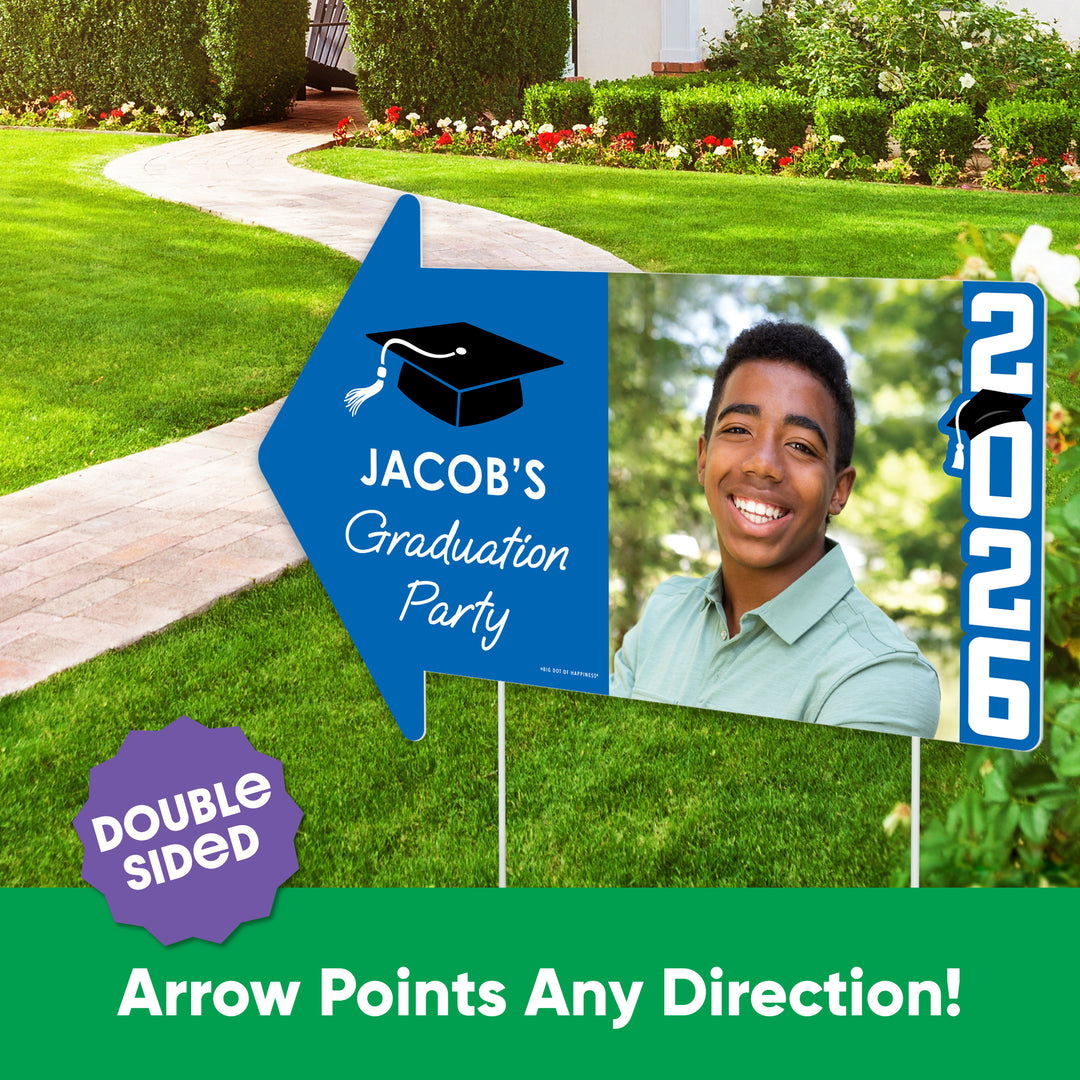 Custom Blue Grad Yard Sign Arrows - 1 Ct