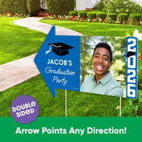 Custom Blue Grad Yard Sign Arrows - 1 Ct