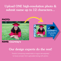 Custom Blue Grad Yard Sign Arrows - 1 Ct