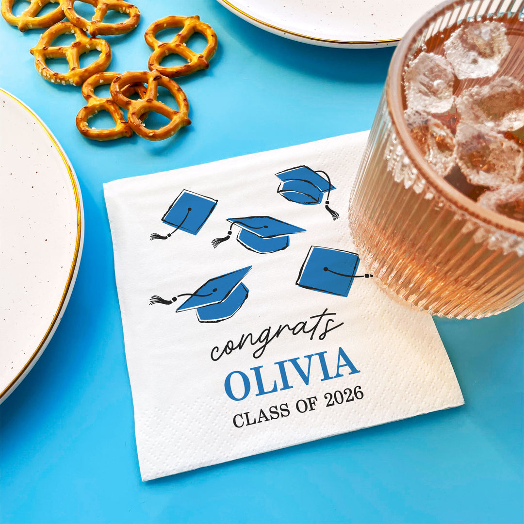 Custom Text - Blue Grad Napkins
