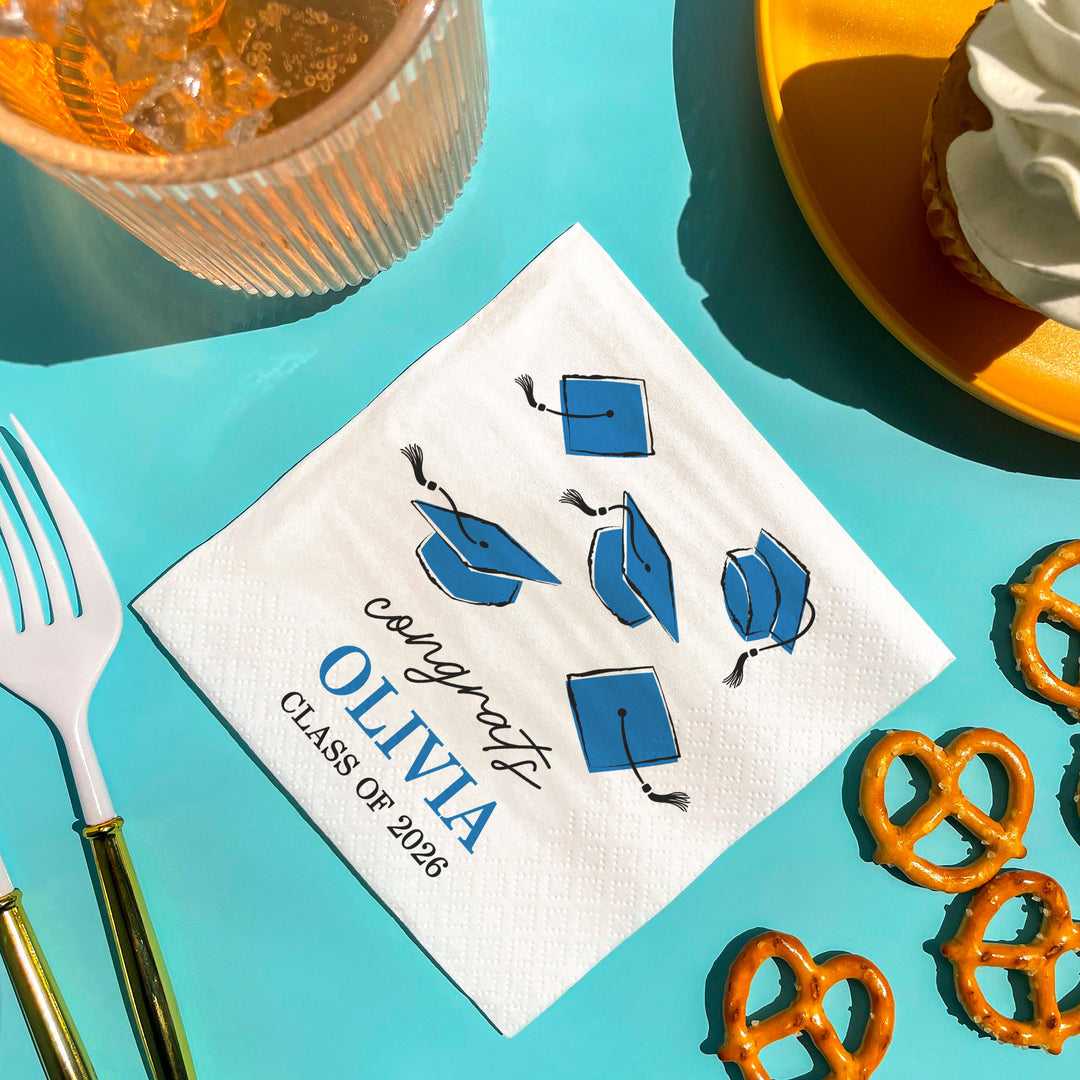 Custom Text - Blue Grad Napkins