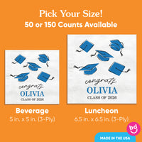 Custom Text - Blue Grad Napkins