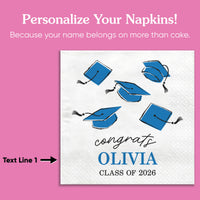 Custom Text - Blue Grad Napkins