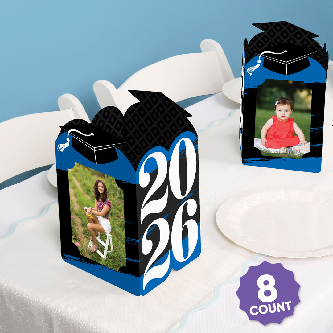 Blue Graduation Photo Centerpieces - 8 Ct