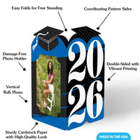 Blue Graduation Photo Centerpieces - 8 Ct