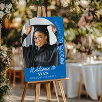 Custom Photo Grad Welcome Sign Blue