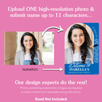 Custom Photo Grad Welcome Sign Blue