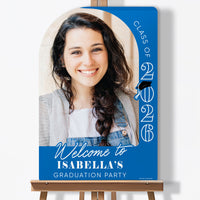 Custom Photo Grad Welcome Sign Blue