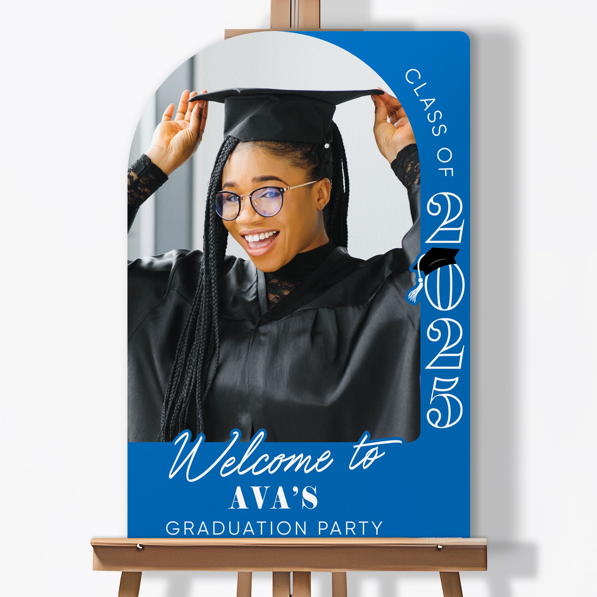Custom Photo Blue Graduation Welcome Sign, Personalized Class of 2025 ...