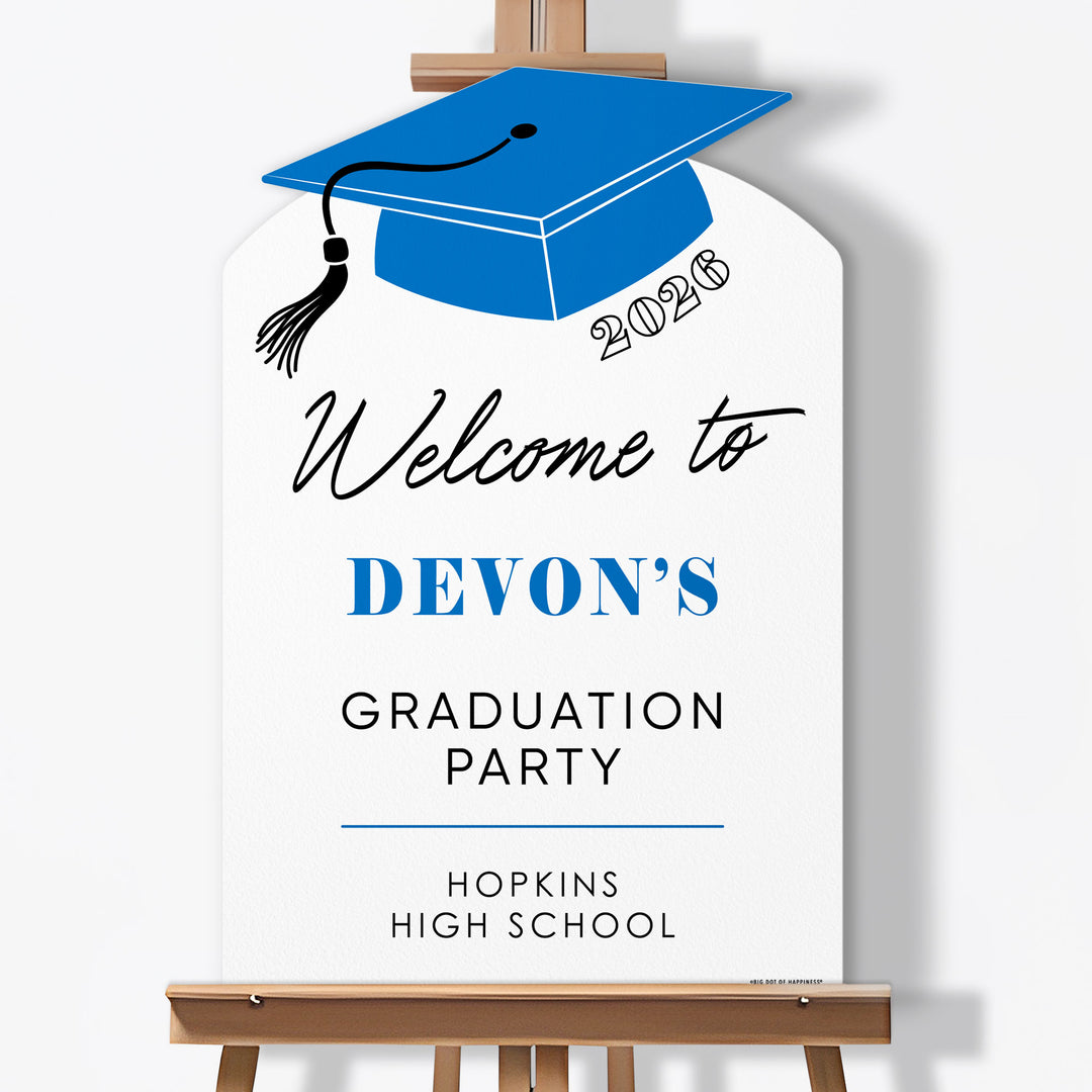 Custom Text Blue Grad Welcome Sign