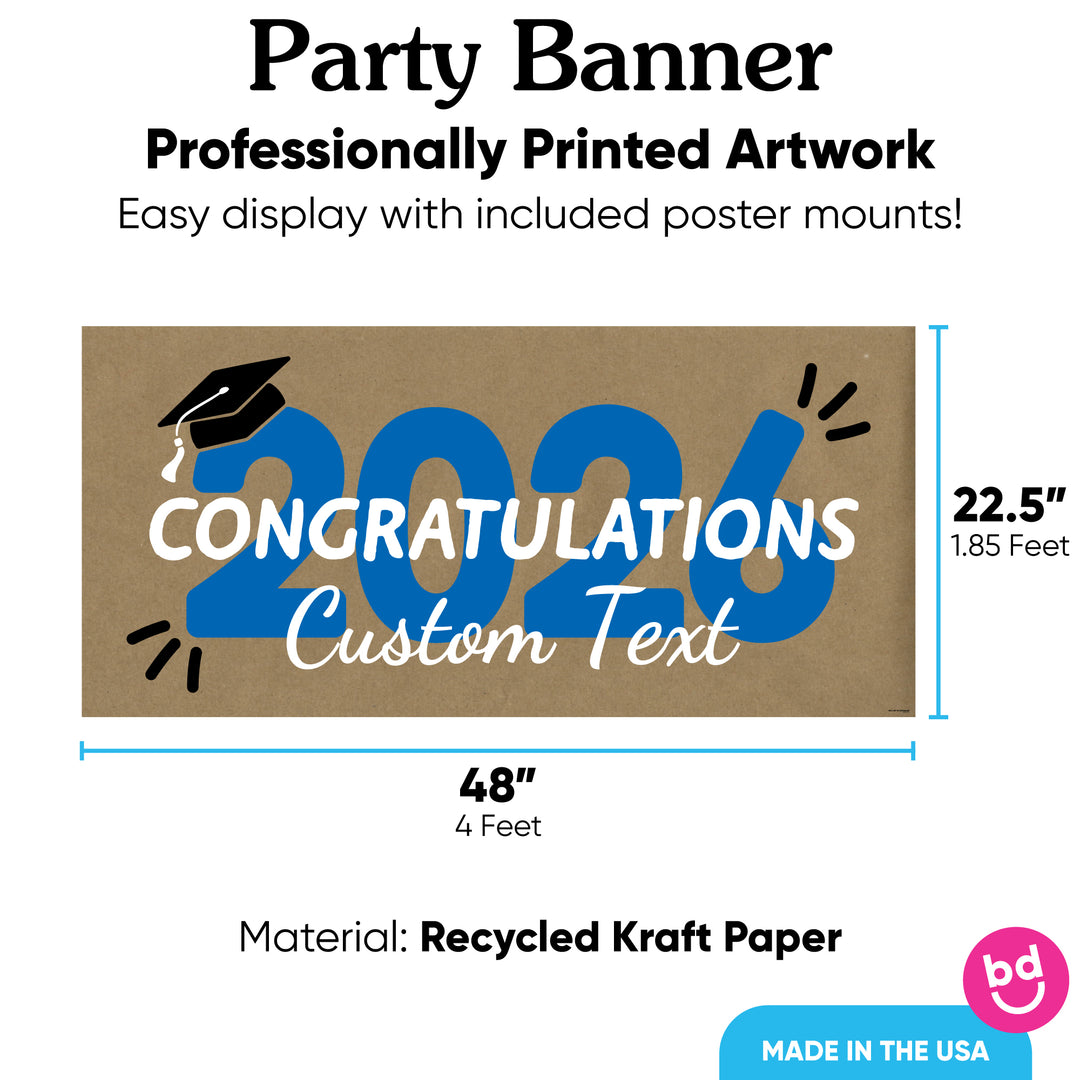 Blue Class of 2026 banner with mounts