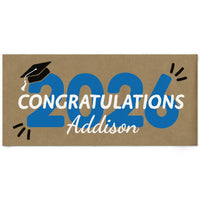 Blue Class of 2026 graduation kraft paper banner decor