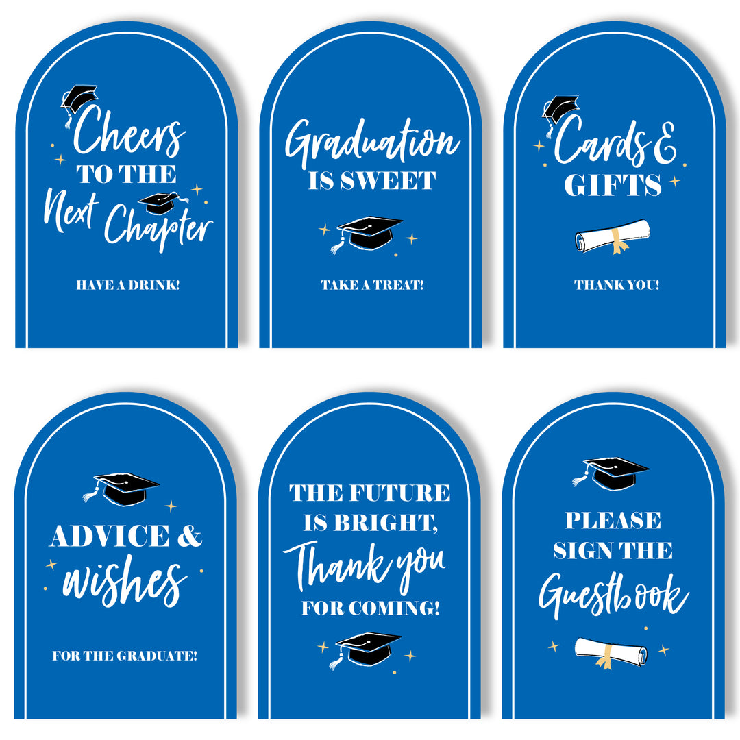 Graduation Party Table Signs Set - 6 Ct