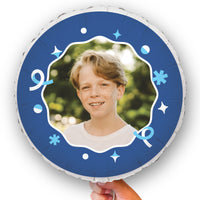 Personalized Photo Blue Balloon – Double Sided – 1 Ct