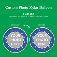 Personalized Photo Blue Balloon – Double Sided – 1 Ct
