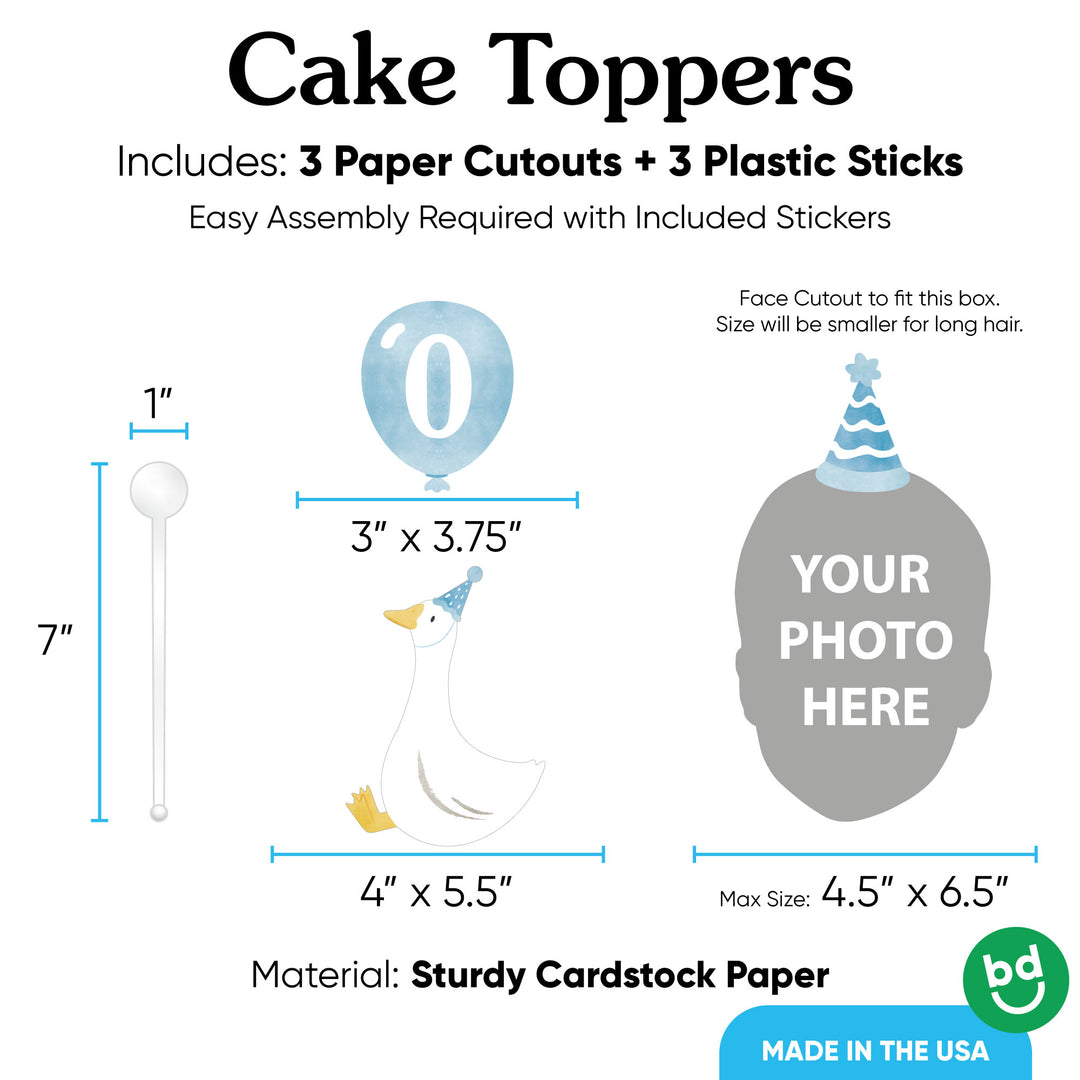 3 piece goose cake topper set with sticks included