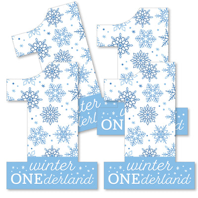 Blue Snowflakes 1st Birthday - One Shaped Decorations DIY Boy Winter ONEderland Party Essentials - Set of 20