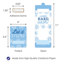 Blue Snowflakes - DIY Assorted Winter Holiday Party Cash Holder Gift - Funny Money Cards - Set of 6