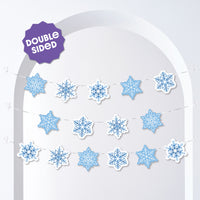 Blue Snowflakes Garland Banner - 15 Pc