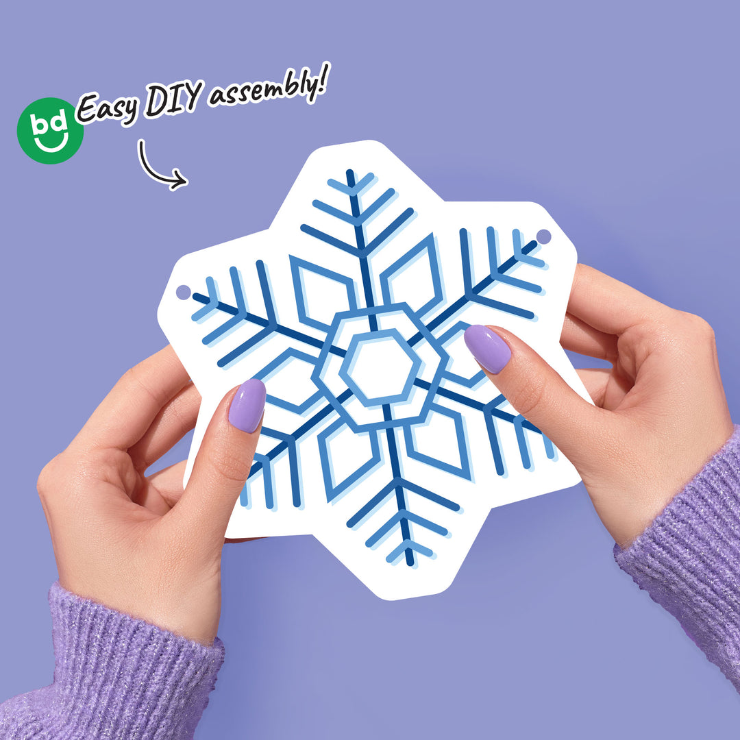 Blue Snowflakes Garland Banner - 15 Pc