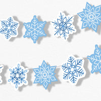Blue Snowflakes Garland Banner - 15 Pc