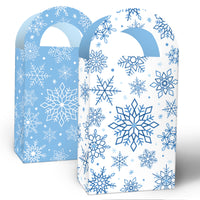 Blue Snowflakes Paper Favor Bags - 12 Ct