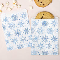 Paper Treat Bags - Blue Snowflakes - 25 Ct