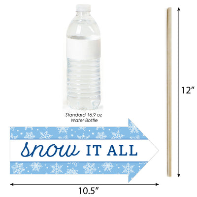 Funny Blue Snowflakes - Winter Holiday Party Photo Booth Props Kit - 10 Piece