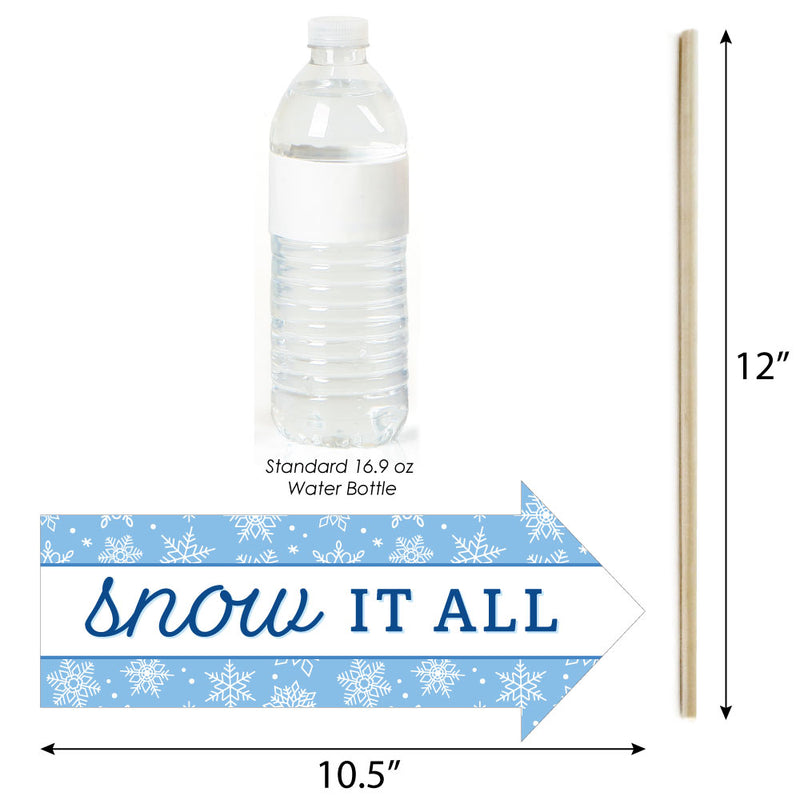 Funny Blue Snowflakes - Winter Holiday Party Photo Booth Props Kit - 10 Piece
