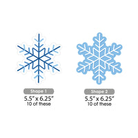 Blue Snowflakes - Decorations DIY Winter Holiday Party Essentials - Set of 20